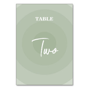Sage Green Modern Monogram Wedding Table Number