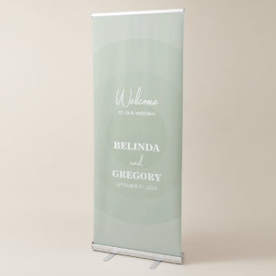 Sage Green Modern Monogram Wedding Welcome Sign