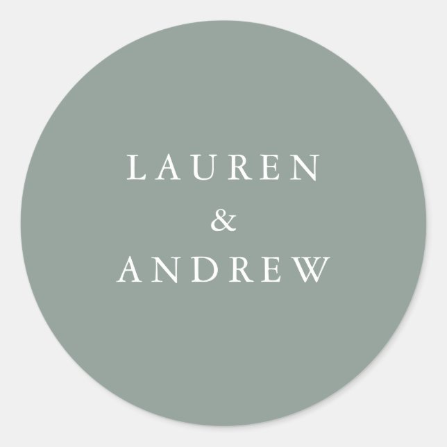 Sage Green Modern Wedding Envelope Seals (Front)