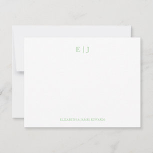 Sage Green Monogram Couple Initials Personalised Card