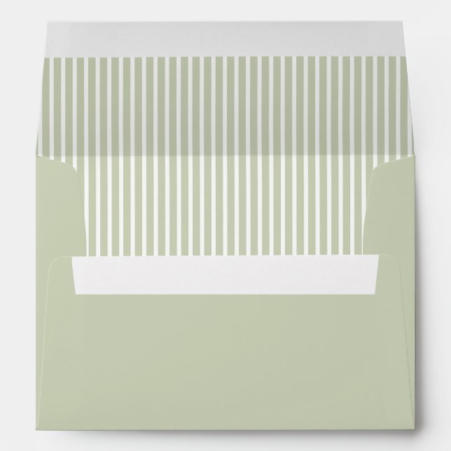 Sage Green Monogram Crest Wedding Envelopes (Back (Bottom))