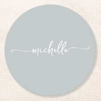 Sage Green Monogram Name Script Signature