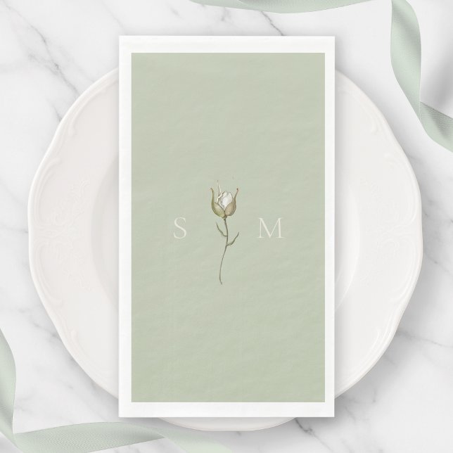 Sage Green Monogram Napkin (Creator Uploaded)