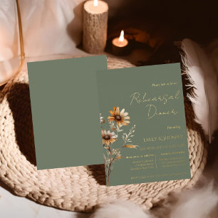 Sage Green Monogram Wildflower Rehearsal Dinner