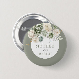 Sage Green Mother of the Bride Bridal Shower 6 Cm Round Badge