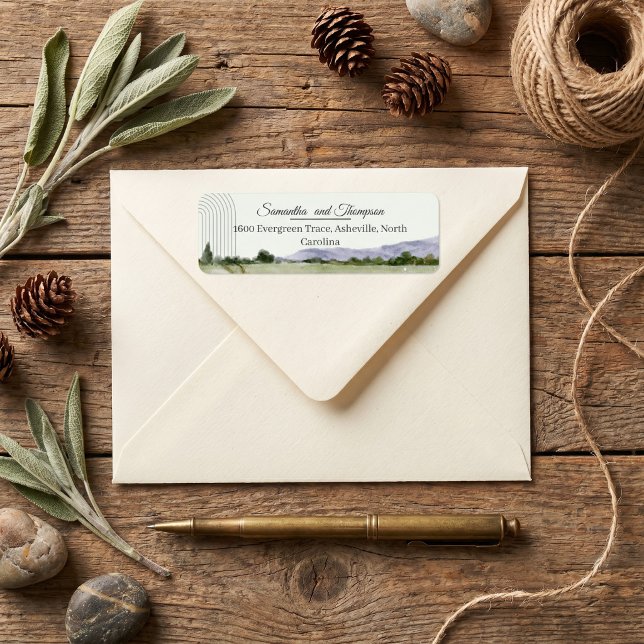 Sage Green Mountain Forest Arch Rustic Woodland (Sage Green Mountain Forest Arch Rustic Woodland Wedding Return Address)