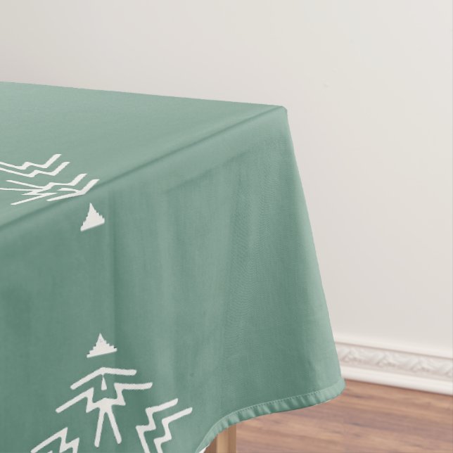 Sage Green Mud-Cloth Tablecloth (In Situ)