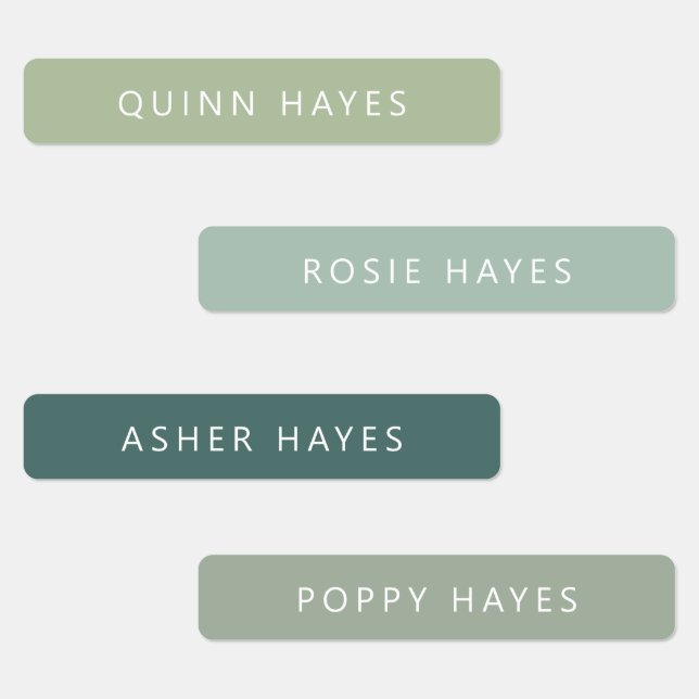 Sage Green Name Labels (Group)