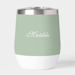 Sage Green Name Modern Elegant Monogram Boho