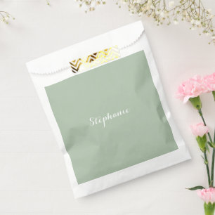 Sage Green Name Modern Elegant Monogram Boho Favour Bags
