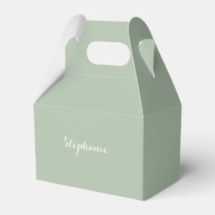 Sage Green Name Modern Elegant Monogram Boho Favour Box