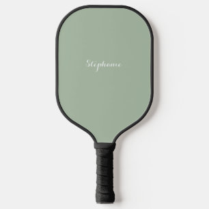 Sage Green Name Modern Elegant Monogram Boho Pickleball Paddle