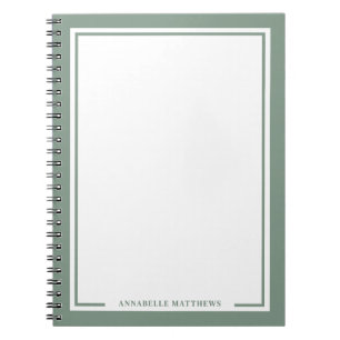 Sage Green Name Monogram Notebook