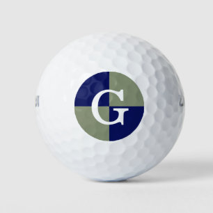 Sage Green Navy Blue LG Chequered Monogram Golf Balls