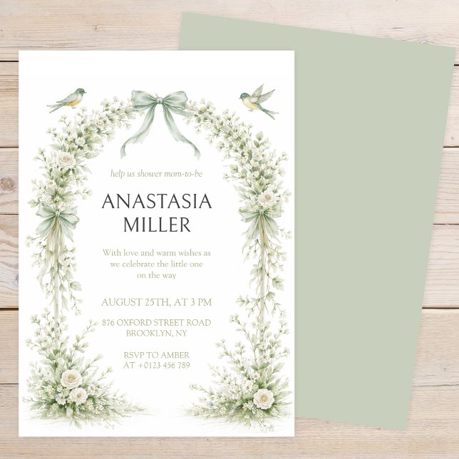 Sage Green Nesting Party Baby Shower Invitation (Creator Uploaded)