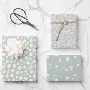 Sage Green Neutral Elegant Chic Abstract Pattern Wrapping Paper Sheet