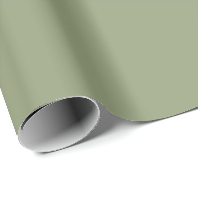 Sage Green Neutral Elegant Solid Colour Wrapping Paper (Roll Corner)