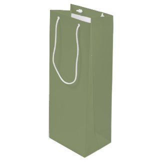 Sage Green Neutral Elegant Solid Plain Color Wine Gift Bag