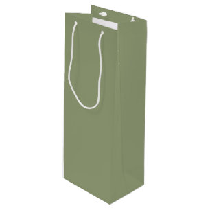 Sage Green Neutral Elegant Solid Plain Colour Wine Gift Bag