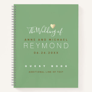Sage Green Notebook Wedding Guestbook
