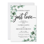 Sage Green Nothing Fancy Just Love Reception Card