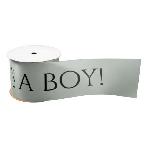 Sage Green Oh Deer It’s a Boy Satin Ribbon