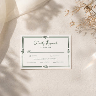 Sage Green Olive Branch Garden RSVP Card