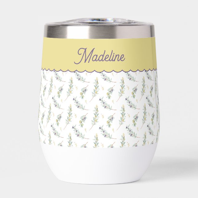 Sage Green Olive Branch Monogram Name (Front)