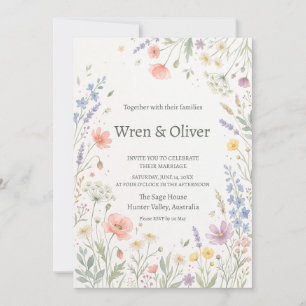 Sage Green Olive Branch Wedding Invitation