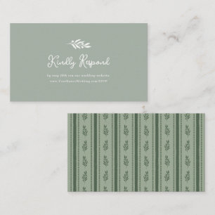 Sage Green Olive Branch Wedding Website RSVP Enclosure Card
