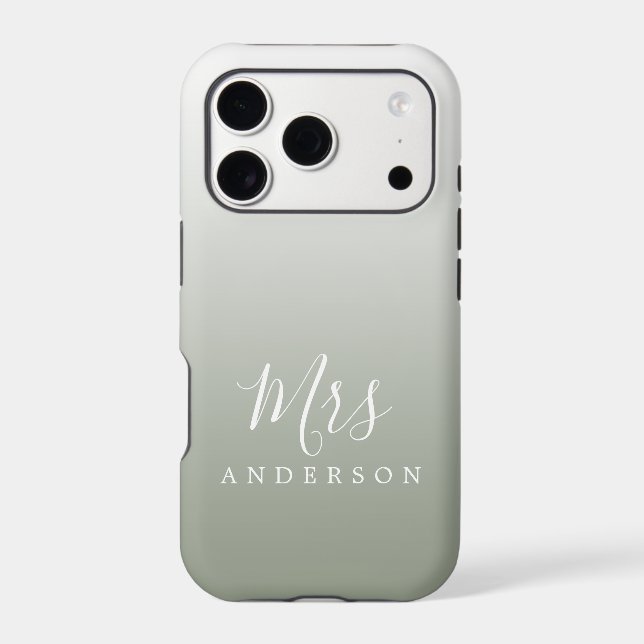 Sage Green Ombre Script Future Mrs Name (Back)