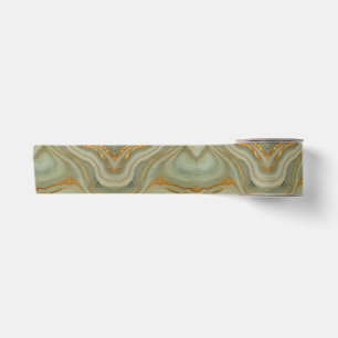 Sage Green Onyx With Gold Satin Ribbon