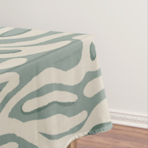 Sage green organic geometric bohemian flow tablecloth