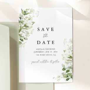 Sage Green Organic Greenery Watercolor Wedding Save The Date