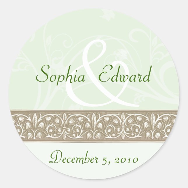Sage Green Ornamental Frieze Sticker (Front)