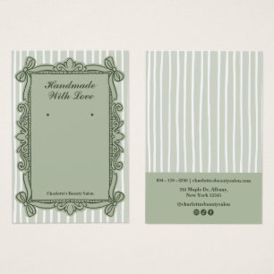 Sage Green Ornate Bow Frame Earring Display Cards