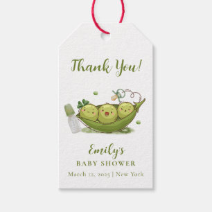 Sage Green Pacifier Sweet Pea In Pod Baby Shower Gift Tags