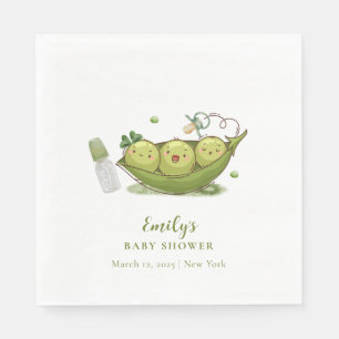 Sage Green Pacifier Sweet Pea In Pod Baby Shower Napkin