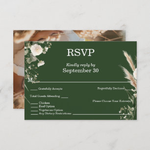 Sage Green & Pampas Boho RSVP Invitation