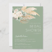 Sage Green Pampas Grass Boho Bridal Shower