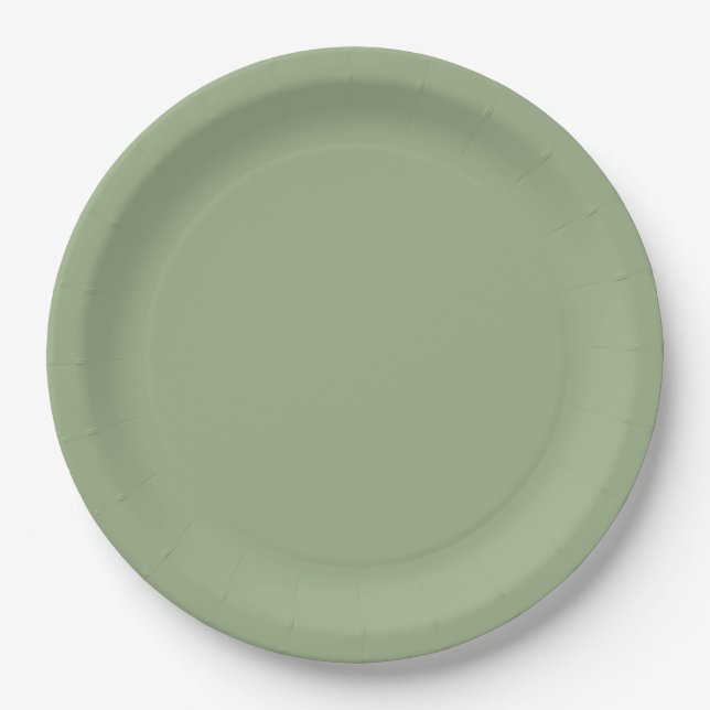 Sage Green Paper Plate (Front)