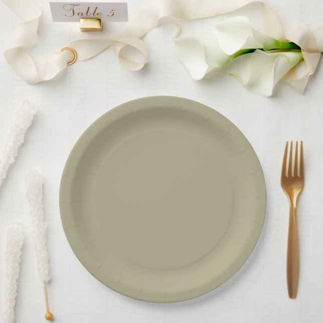 Sage Green Paper Plate (Wedding)