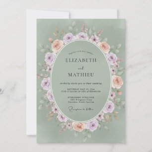 Sage Green Pastoral Meadow Wedding Invitation