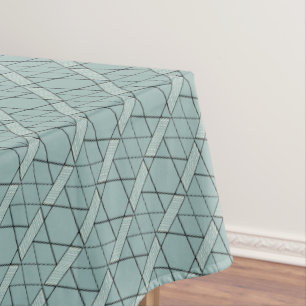 Sage Green Pattern Geometric Diamond Mod Stripes Tablecloth
