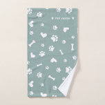 Sage Green Paw Print Dog Towel<br><div class="desc">Keep your pup dry and cosy with this modern sage green dog towel featuring a cute paw print pattern. Soft,  absorbent,  and stylish,  it’s perfect for bath time,  grooming,  or outdoor adventures. A charming essential for dog lovers.</div>