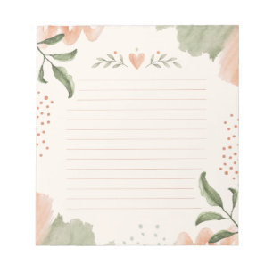 Sage Green & Peach Notes Pad