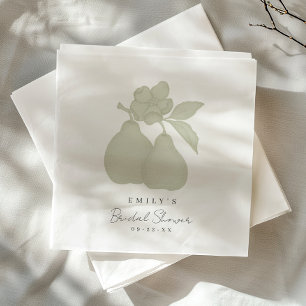 Sage Green Perfect Pear Bridal Shower Napkin