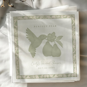 Sage Green Perfect Pear Bridal Shower Napkins