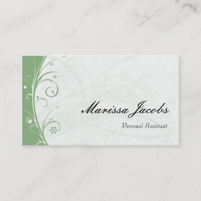 Sage Green Personal Assistant Business Card (Front)