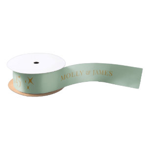 Sage Green Personalised Anniversary Gift Satin Ribbon